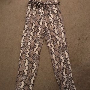 H&M paper bag snake skin pants
